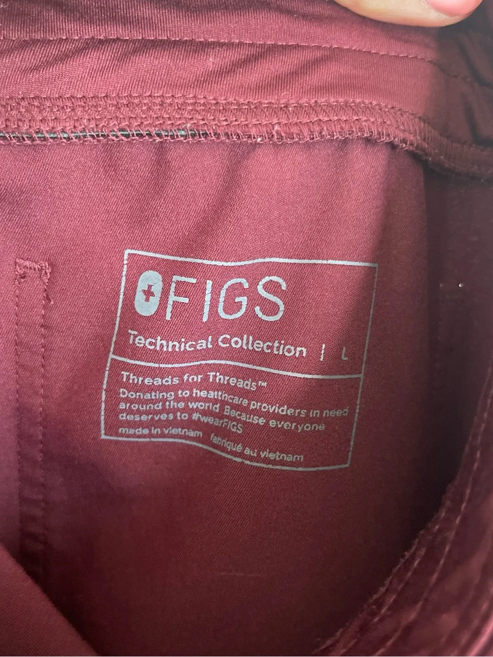 Figs Burgundy Pisco Basic Scrub Pants Size L 066